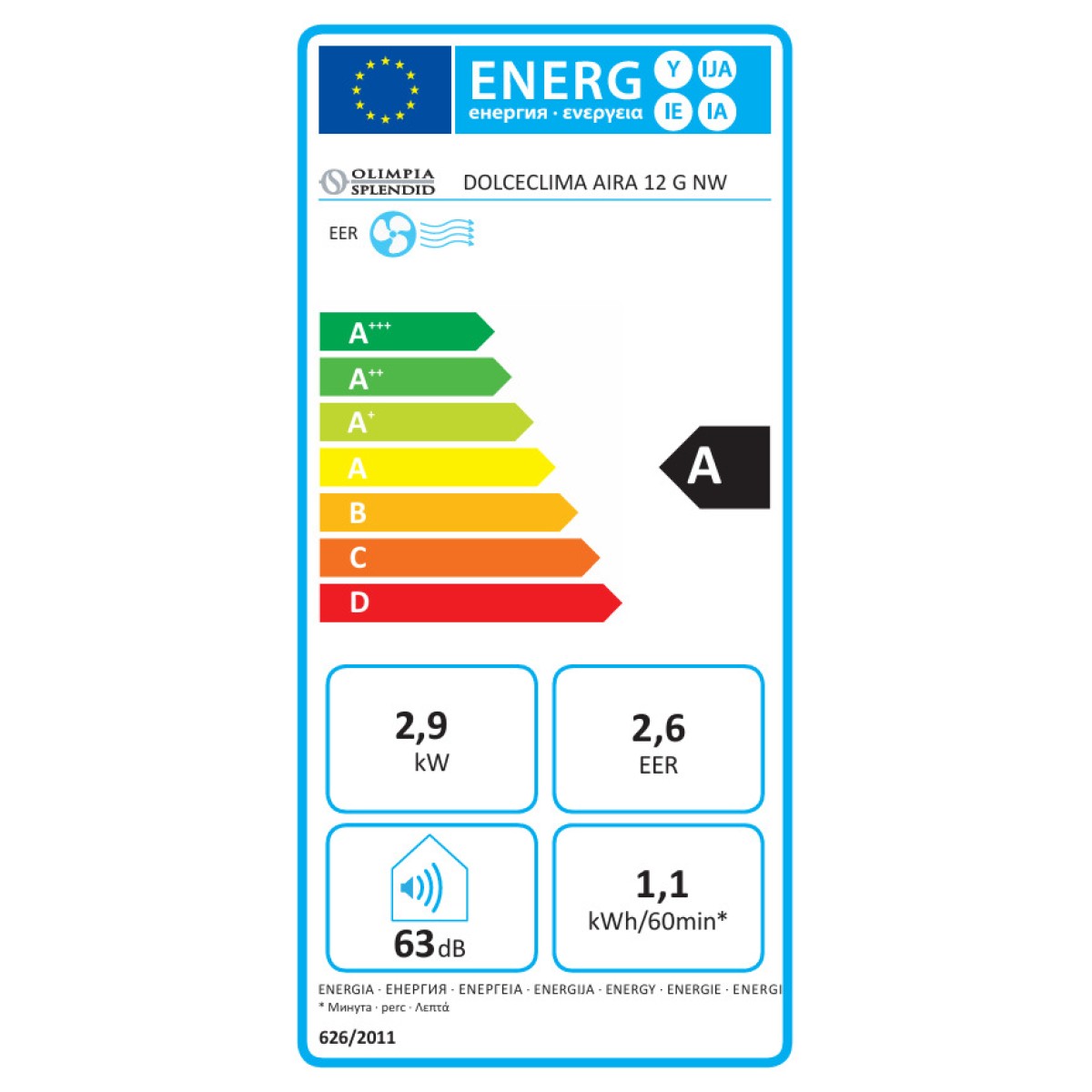 Klimatyzator przenośny Olimpia Splendid Dolceclima AIRA 12 G Wi-Fi