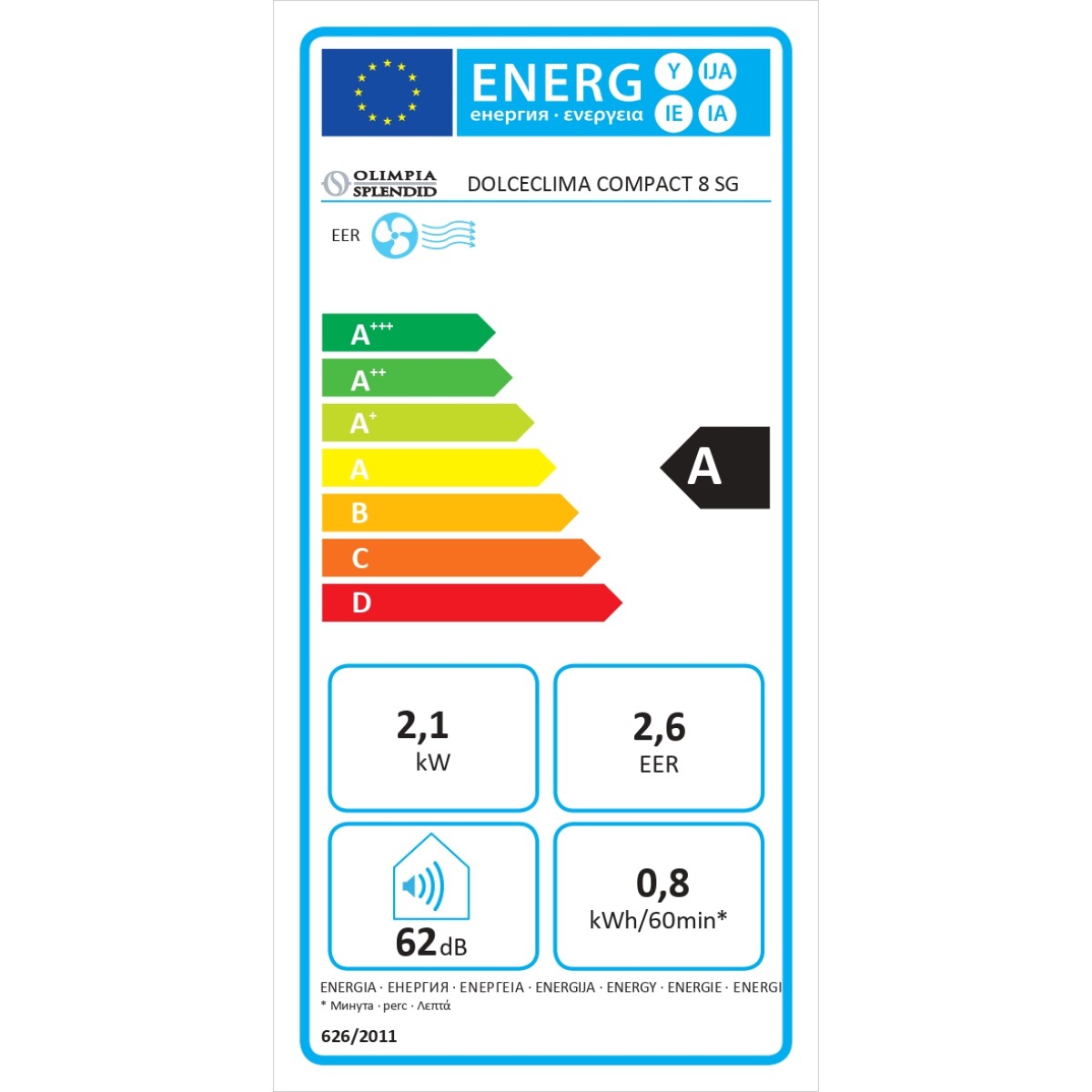 Klimatyzator przenośny Olimpia Splendid Dolceclima Compact 8 SC
